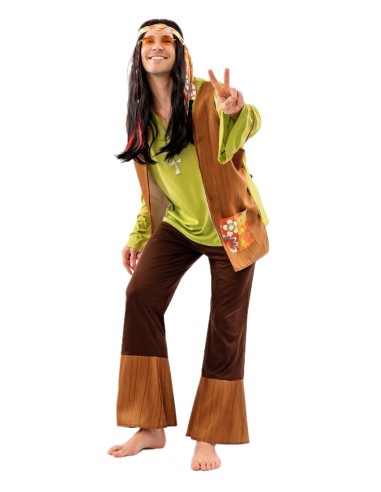 Fantasia Hippie Masculina Tamanho L | Fantasias para Adultos O Rei do Carnaval